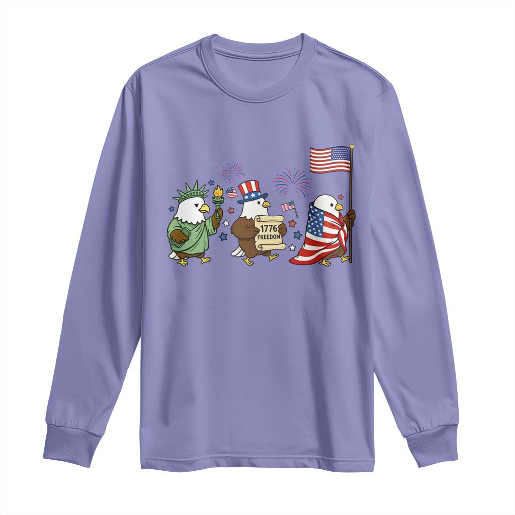 Adorable Patriotic Eagle 250 Years Of Freedom Long Sleeve Shirt USA Anniversary Gift TS12 Violet Print Your Wear