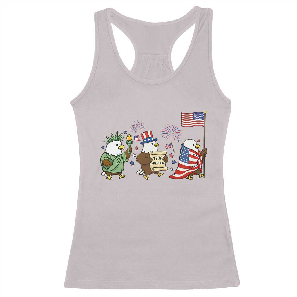 Adorable Patriotic Eagle 250 Years Of Freedom Racerback Tank Top USA Anniversary Gift TS12 Ice Gray Print Your Wear