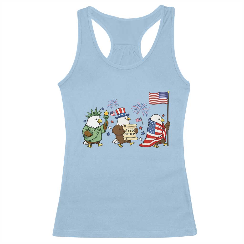 Adorable Patriotic Eagle 250 Years Of Freedom Racerback Tank Top USA Anniversary Gift TS12 Light Blue Print Your Wear