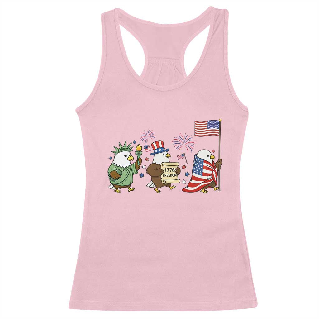 Adorable Patriotic Eagle 250 Years Of Freedom Racerback Tank Top USA Anniversary Gift TS12 Light Pink Print Your Wear