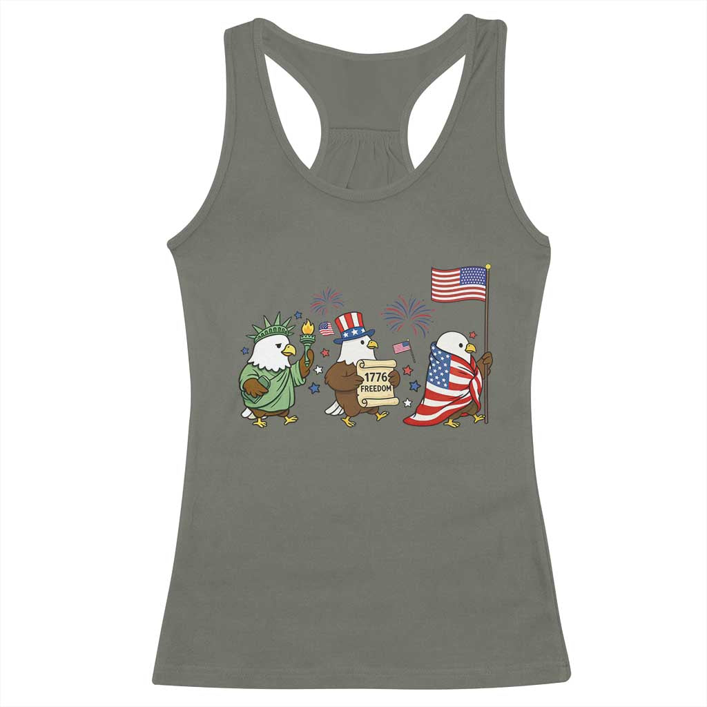 Adorable Patriotic Eagle 250 Years Of Freedom Racerback Tank Top USA Anniversary Gift TS12 Military Green Print Your Wear