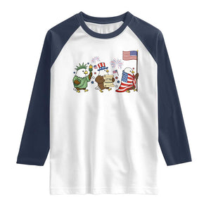 Adorable Patriotic Eagle 250 Years Of Freedom Raglan Shirt USA Anniversary Gift TS12 White Navy Print Your Wear