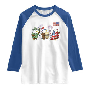 Adorable Patriotic Eagle 250 Years Of Freedom Raglan Shirt USA Anniversary Gift TS12 White Royal Print Your Wear