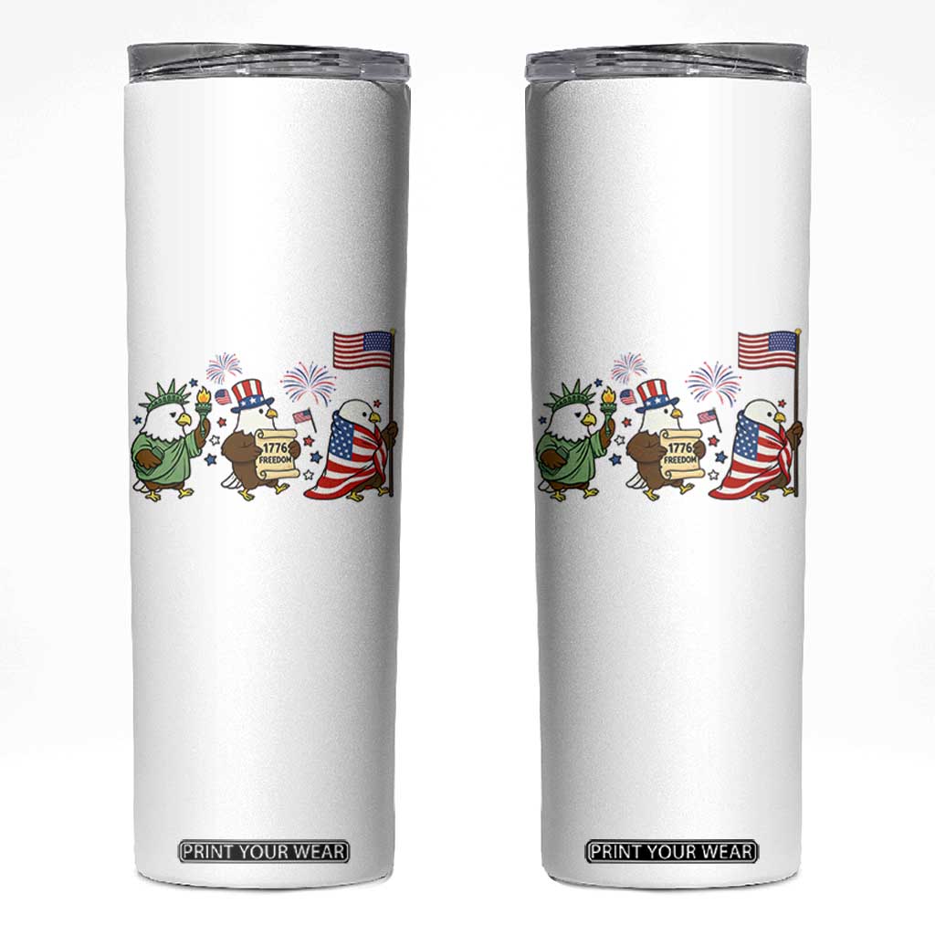 Adorable Patriotic Eagle 250 Years Of Freedom Skinny Tumbler USA Anniversary Gift TS12 White Print Your Wear