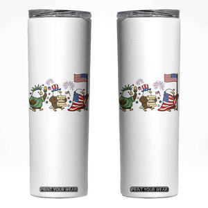 Adorable Patriotic Eagle 250 Years Of Freedom Skinny Tumbler USA Anniversary Gift TS12 White Print Your Wear