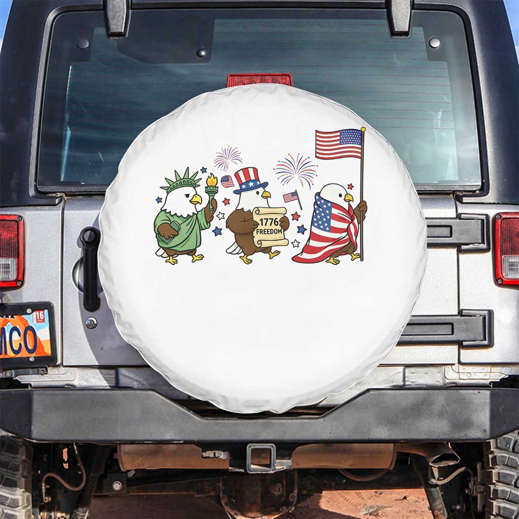 Adorable Patriotic Eagle 250 Years Of Freedom Spare Tire Cover USA Anniversary Gift TS12 No hole White Print Your Wear