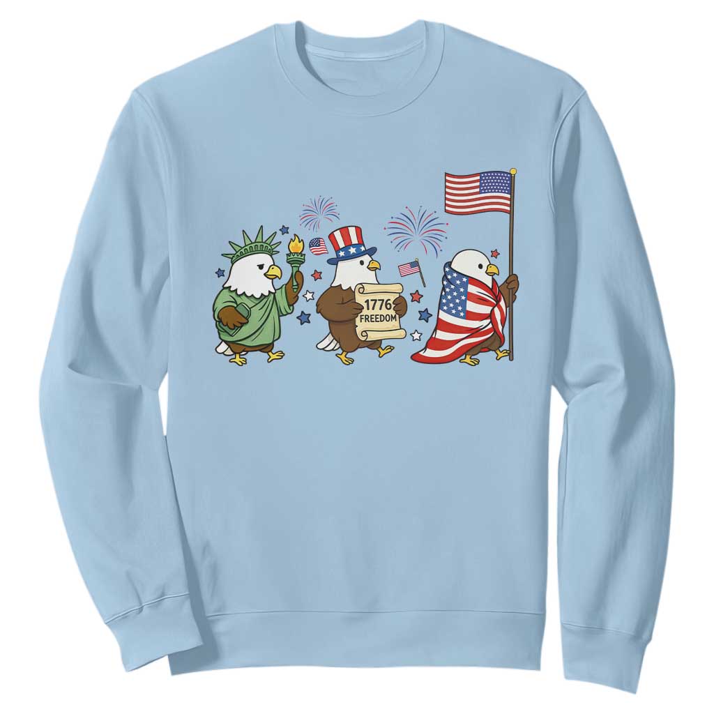 Adorable Patriotic Eagle 250 Years Of Freedom Sweatshirt USA Anniversary Gift TS12 Light Blue Print Your Wear
