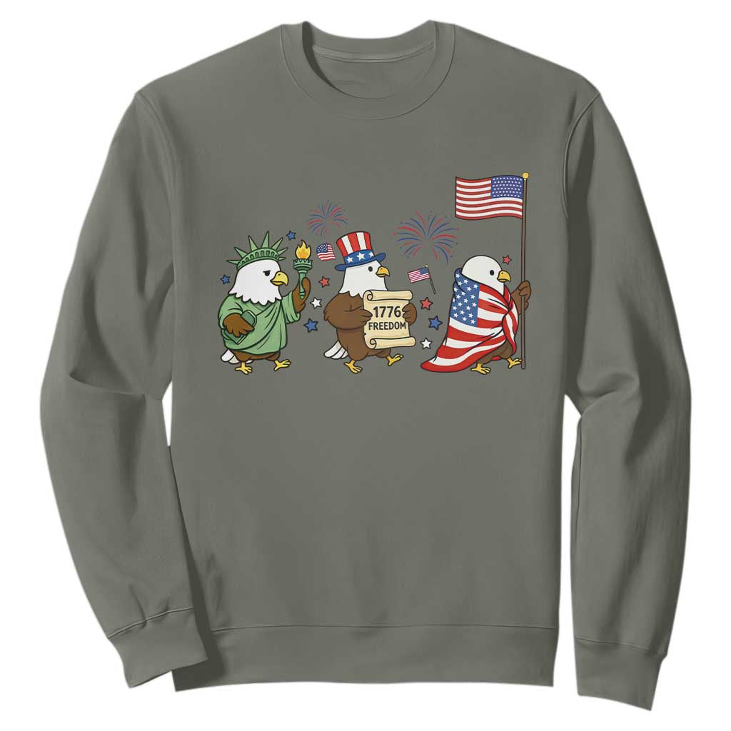 Adorable Patriotic Eagle 250 Years Of Freedom Sweatshirt USA Anniversary Gift TS12 Military Green Print Your Wear