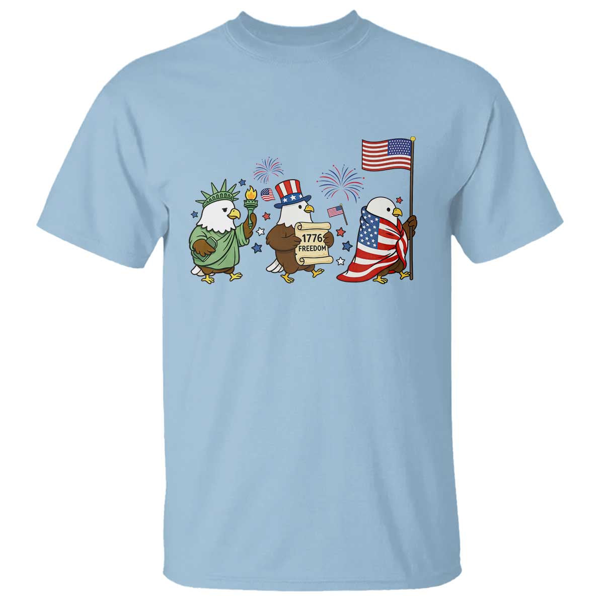 Adorable Patriotic Eagle 250 Years Of Freedom T Shirt USA Anniversary Gift TS12 Light Blue Print Your Wear
