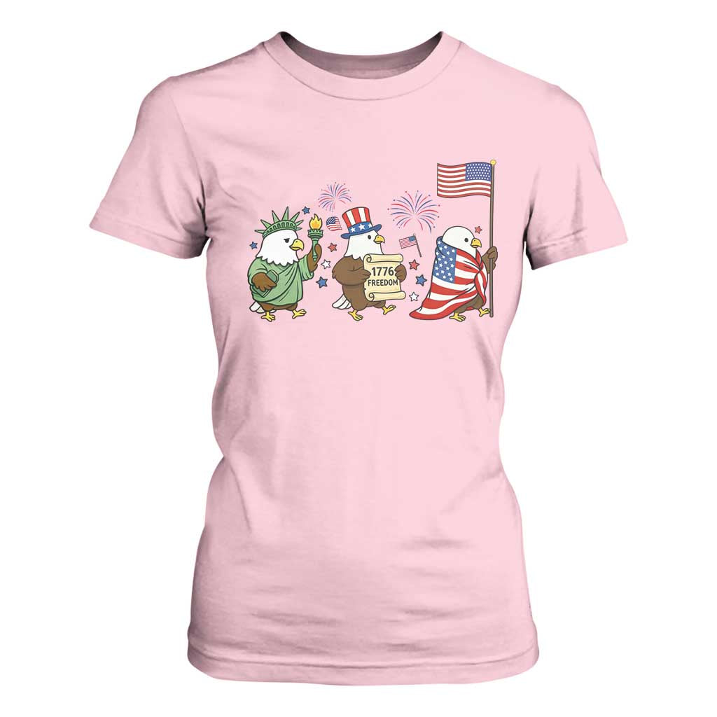 Adorable Patriotic Eagle 250 Years Of Freedom T Shirt For Women USA Anniversary Gift TS12 Light Pink Print Your Wear