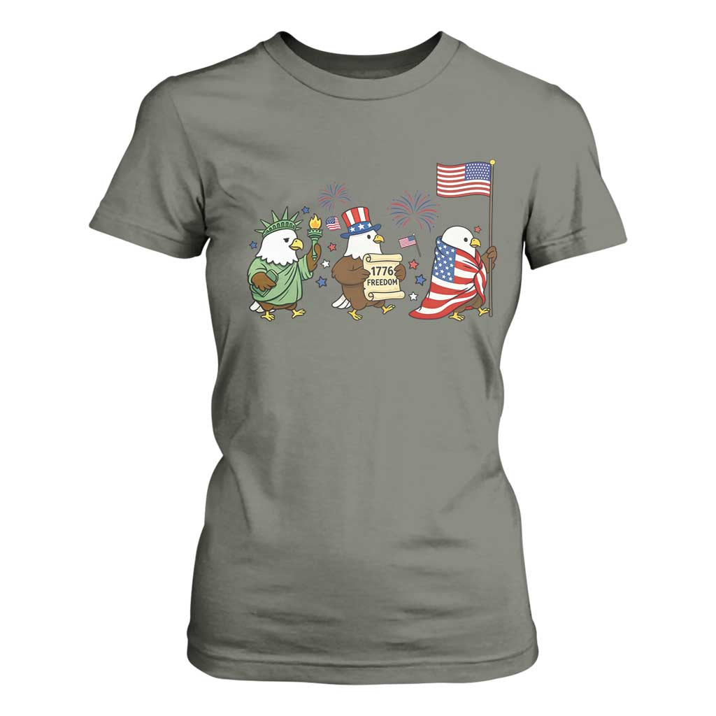 Adorable Patriotic Eagle 250 Years Of Freedom T Shirt For Women USA Anniversary Gift TS12 Military Green Print Your Wear