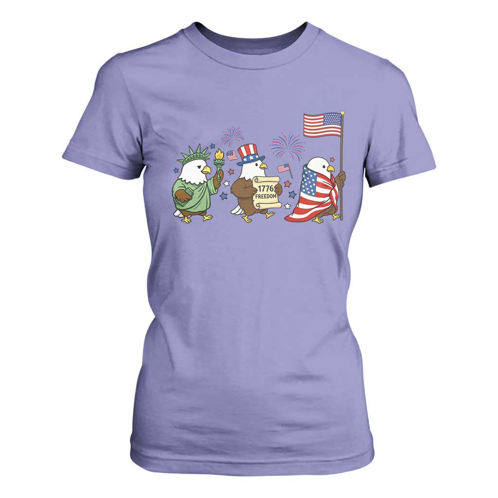 Adorable Patriotic Eagle 250 Years Of Freedom T Shirt For Women USA Anniversary Gift TS12 Violet Print Your Wear