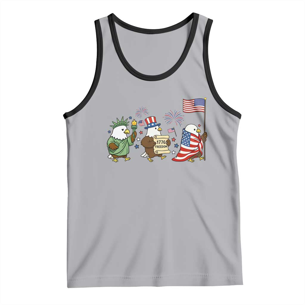Adorable Patriotic Eagle 250 Years Of Freedom Tank Top USA Anniversary Gift TS12 Athletic Heather Black Print Your Wear