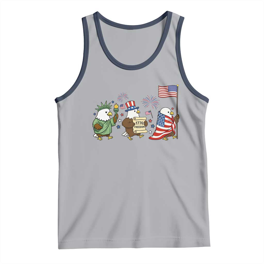 Adorable Patriotic Eagle 250 Years Of Freedom Tank Top USA Anniversary Gift TS12 Athletic Heather Navy Print Your Wear