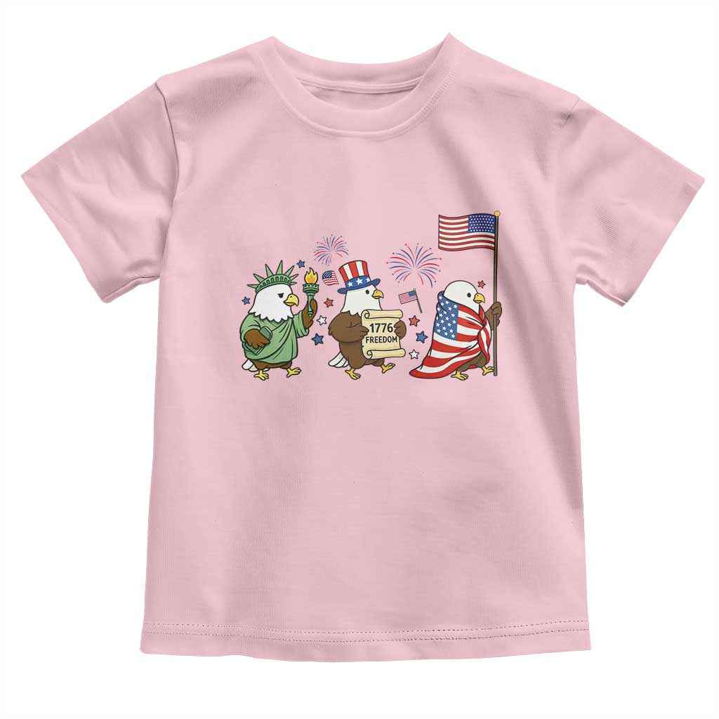 Adorable Patriotic Eagle 250 Years Of Freedom Toddler T Shirt USA Anniversary Gift TS12 Light Pink Print Your Wear