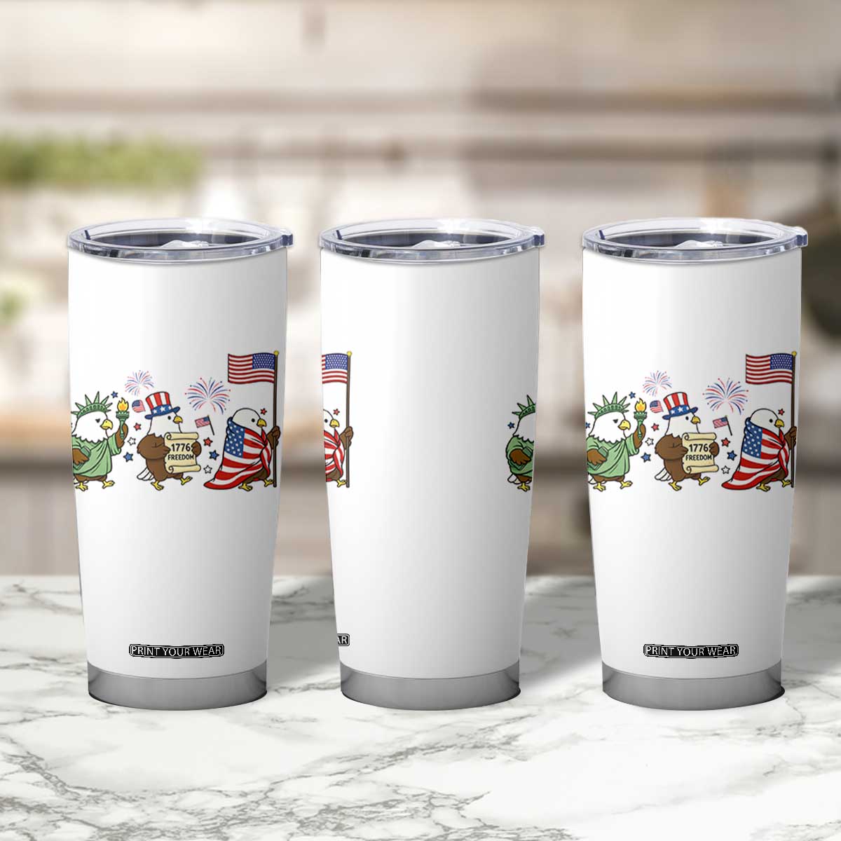 Adorable Patriotic Eagle 250 Years Of Freedom Tumbler Cup USA Anniversary Gift TS12 Print Your Wear