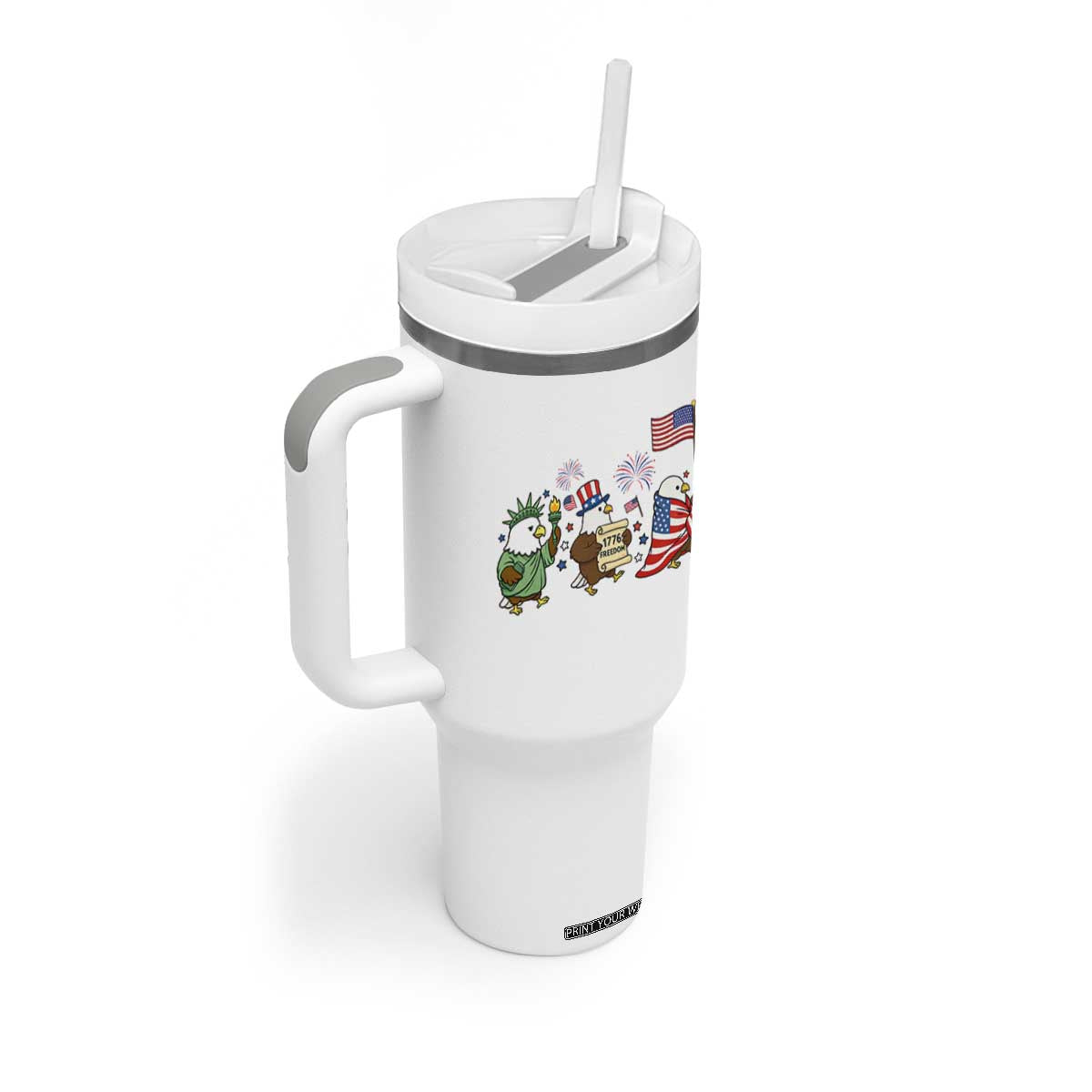 Adorable Patriotic Eagle 250 Years Of Freedom Tumbler With Handle USA Anniversary Gift TS12 Print Your Wear
