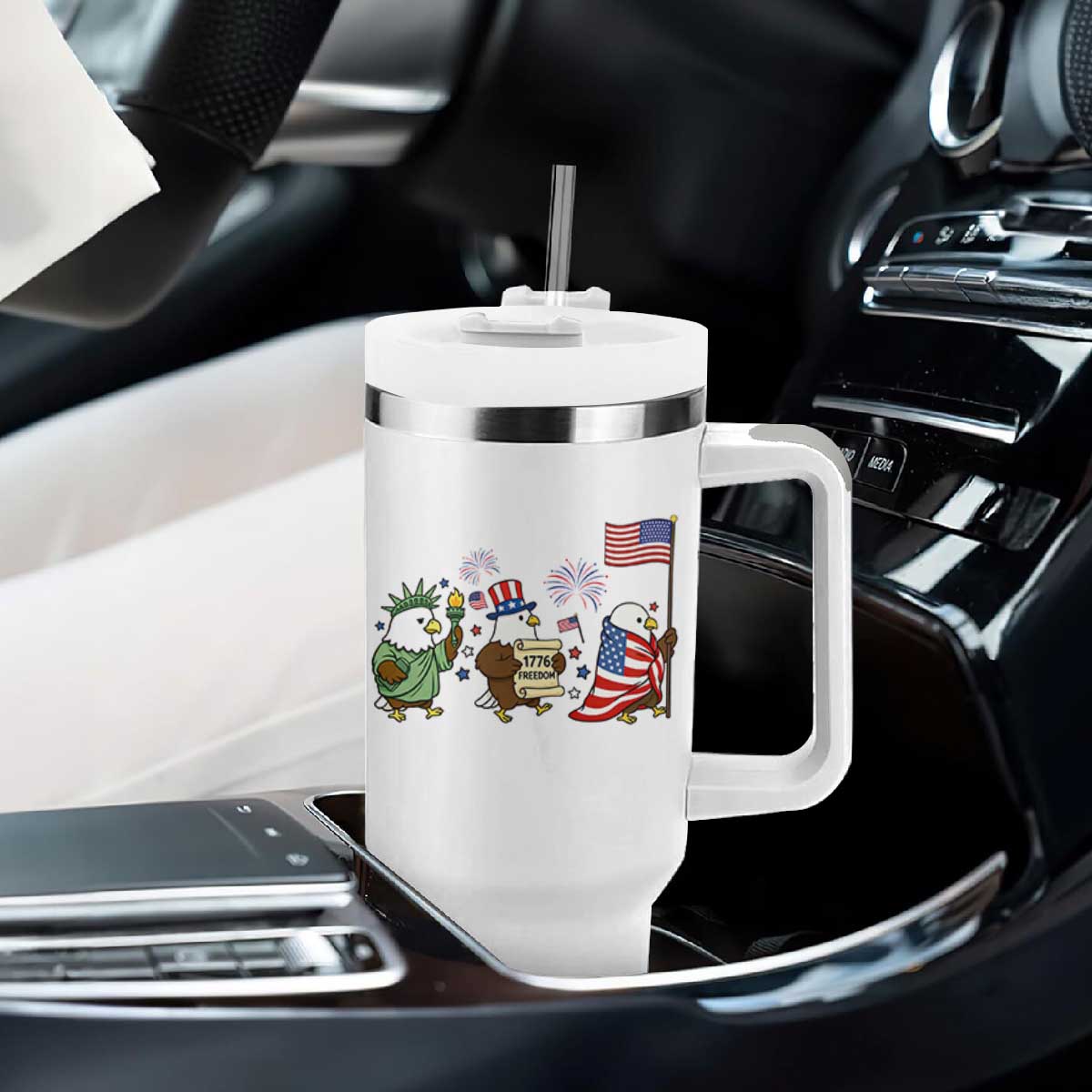 Adorable Patriotic Eagle 250 Years Of Freedom Tumbler With Handle USA Anniversary Gift TS12 Print Your Wear
