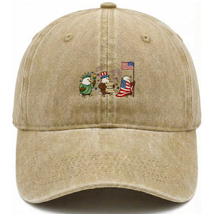 Adorable Patriotic Eagle 250 Years Of Freedom Washed Cotton Baseball Cap USA Anniversary Gift TS12 Washed Cap Universal Fit Khaki Print Your Wear