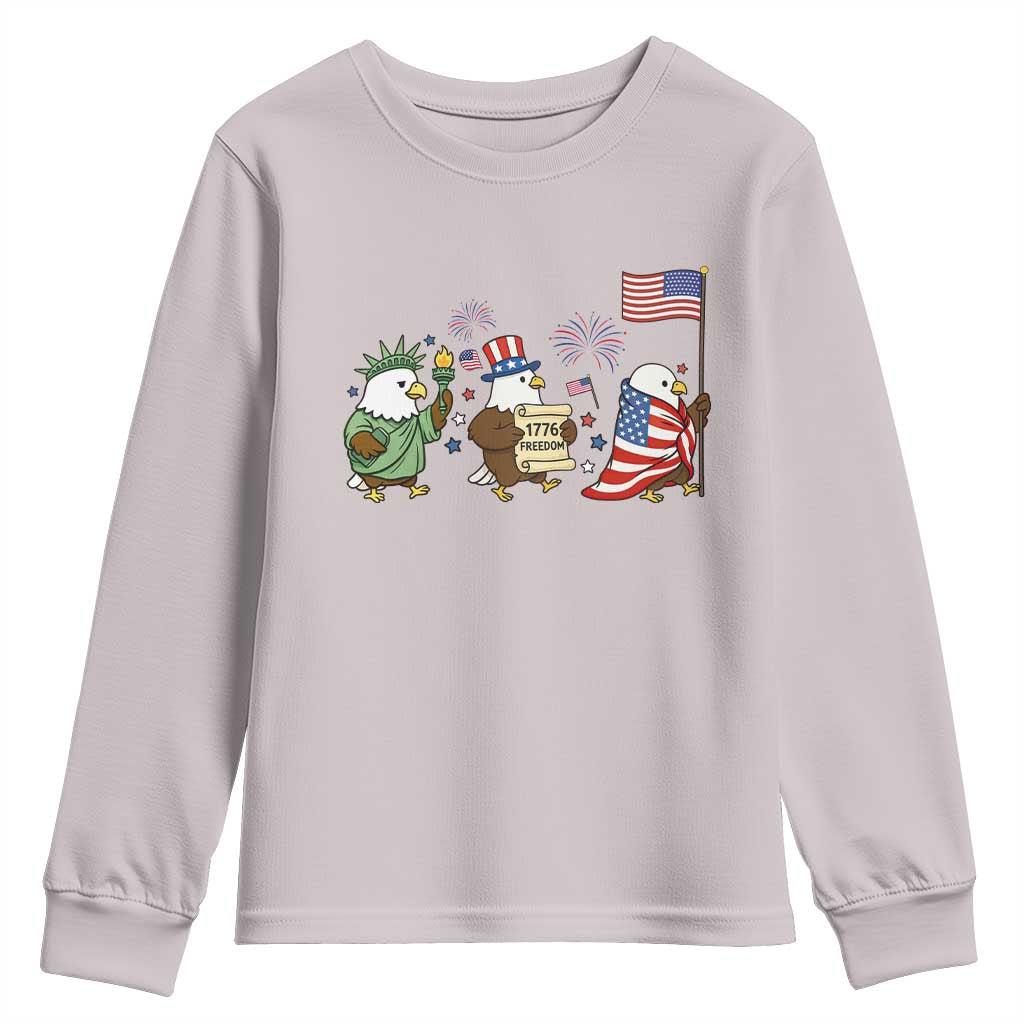 Adorable Patriotic Eagle 250 Years Of Freedom Youth Sweatshirt USA Anniversary Gift TS12 Ice Gray Print Your Wear