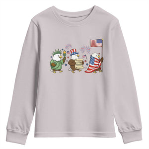 Adorable Patriotic Eagle 250 Years Of Freedom Youth Sweatshirt USA Anniversary Gift TS12 Ice Gray Print Your Wear