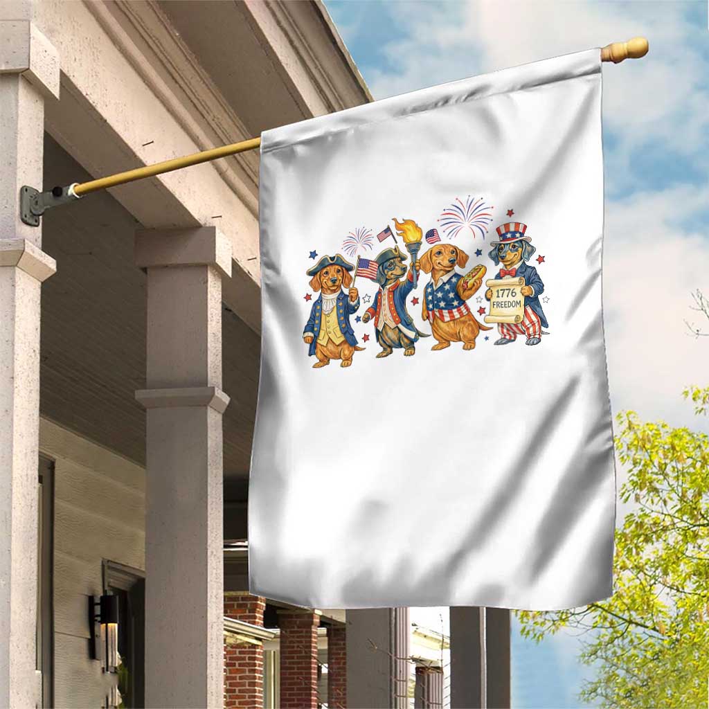 Patriotic Wiener Dog 250th Anniversary Garden Flag Dachshund Lover Gift TS12 Print Your Wear