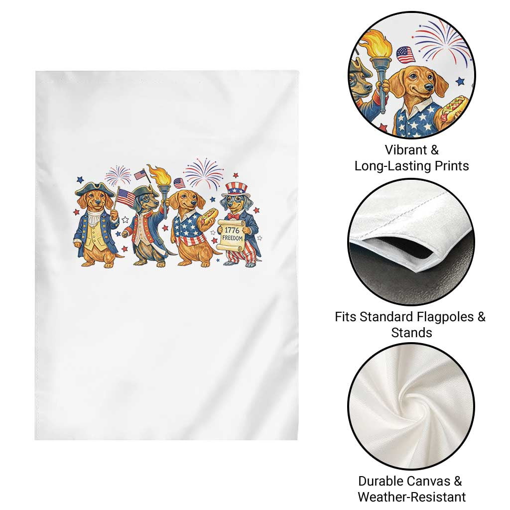 Patriotic Wiener Dog 250th Anniversary Garden Flag Dachshund Lover Gift TS12 Print Your Wear