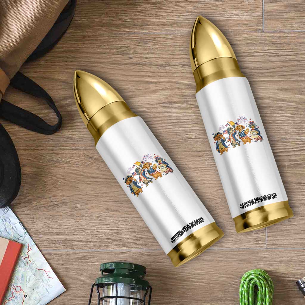 Patriotic Wiener Dog 250th Anniversary Bullet Tumbler Dachshund Lover Gift TS12 Print Your Wear