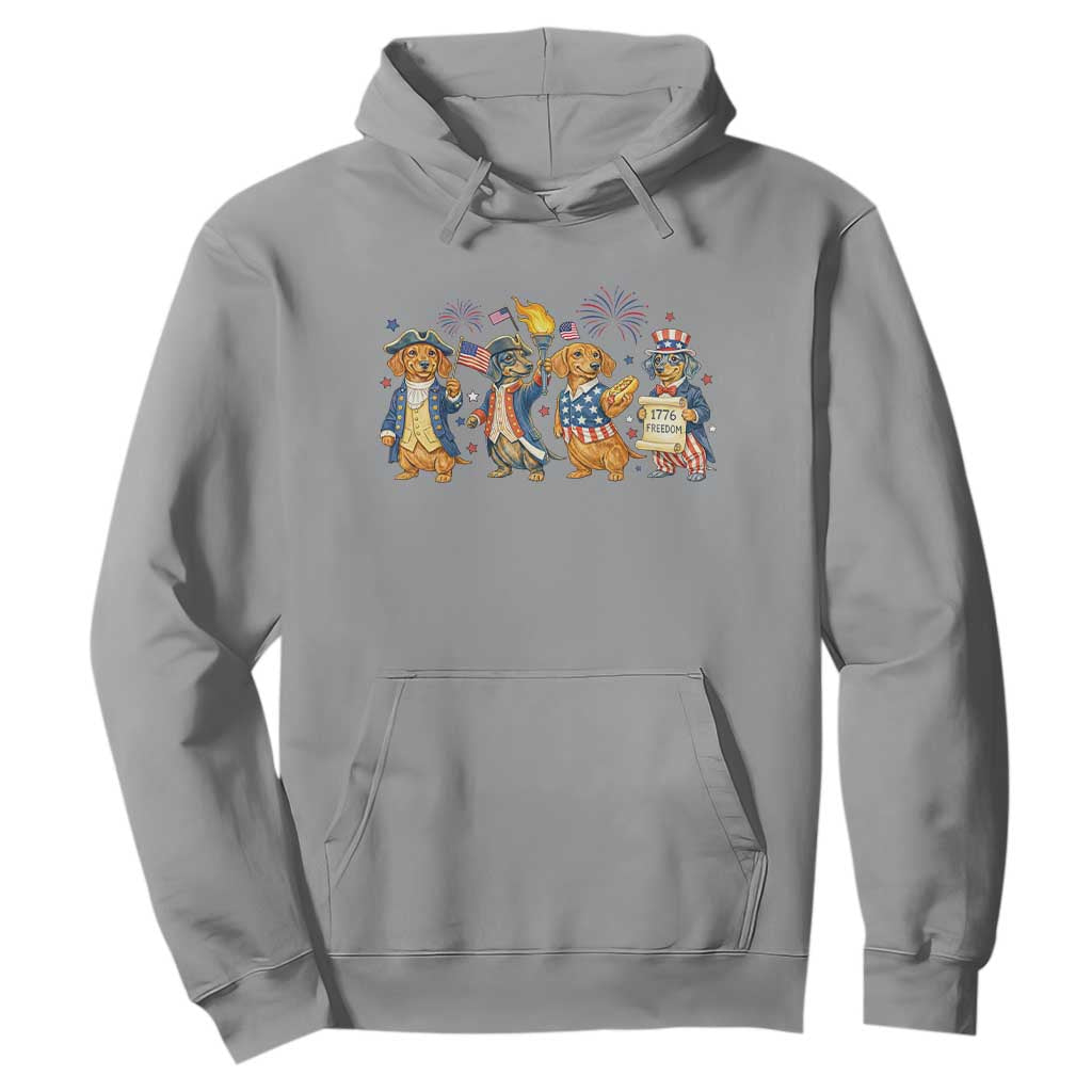 Patriotic Wiener Dog 250th Anniversary Hoodie Dachshund Lover Gift TS12 Sport Gray Print Your Wear