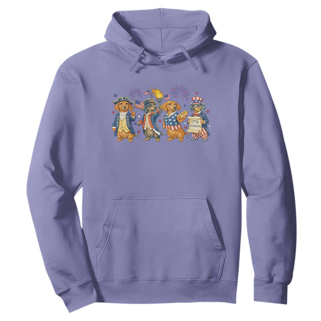 Patriotic Wiener Dog 250th Anniversary Hoodie Dachshund Lover Gift TS12 Violet Print Your Wear