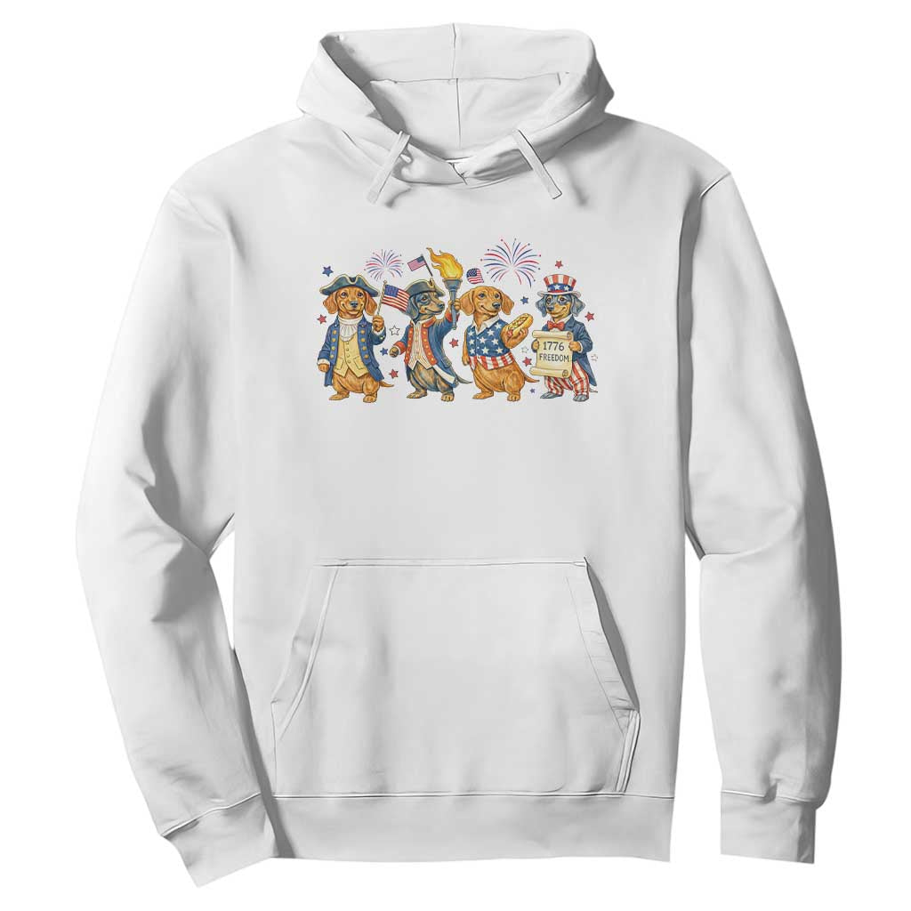 Patriotic Wiener Dog 250th Anniversary Hoodie Dachshund Lover Gift TS12 White Print Your Wear
