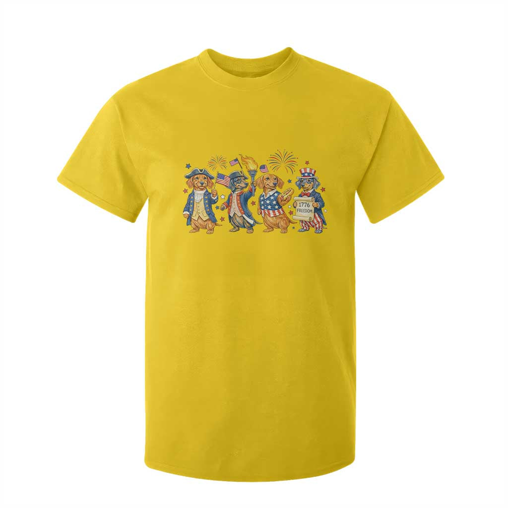 Patriotic Wiener Dog 250th Anniversary T Shirt For Kid Dachshund Lover Gift TS12 Daisy Print Your Wear