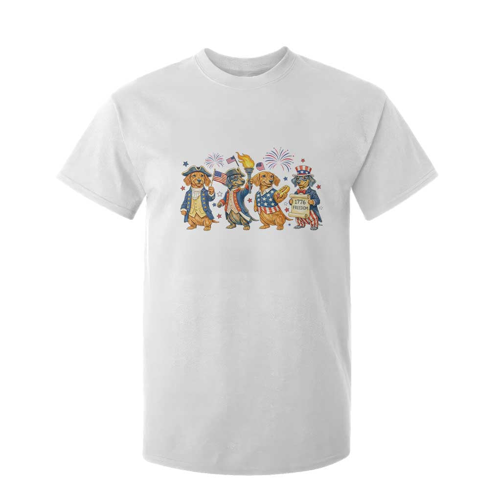 Patriotic Wiener Dog 250th Anniversary T Shirt For Kid Dachshund Lover Gift TS12 White Print Your Wear