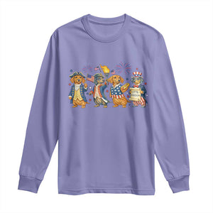 Patriotic Wiener Dog 250th Anniversary Long Sleeve Shirt Dachshund Lover Gift TS12 Violet Print Your Wear