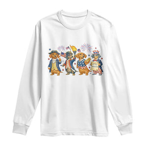 Patriotic Wiener Dog 250th Anniversary Long Sleeve Shirt Dachshund Lover Gift TS12 White Print Your Wear