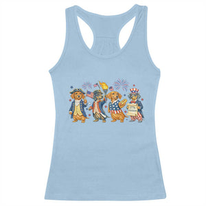 Patriotic Wiener Dog 250th Anniversary Racerback Tank Top Dachshund Lover Gift TS12 Light Blue Print Your Wear