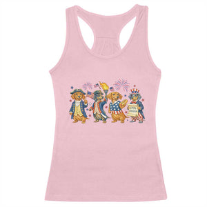 Patriotic Wiener Dog 250th Anniversary Racerback Tank Top Dachshund Lover Gift TS12 Light Pink Print Your Wear