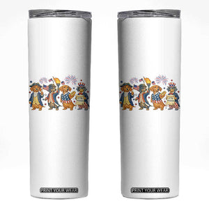 Patriotic Wiener Dog 250th Anniversary Skinny Tumbler Dachshund Lover Gift TS12 White Print Your Wear