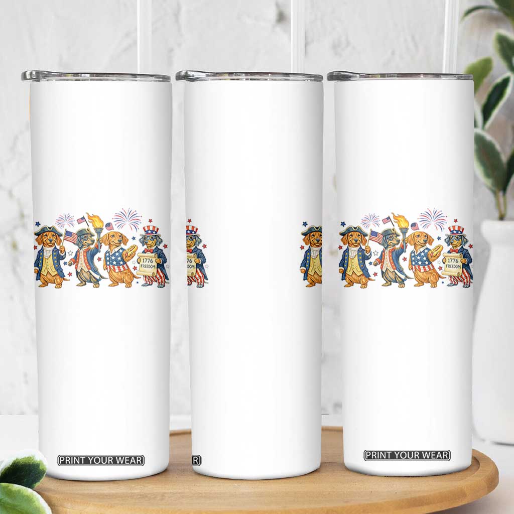 Patriotic Wiener Dog 250th Anniversary Skinny Tumbler Dachshund Lover Gift TS12 Print Your Wear