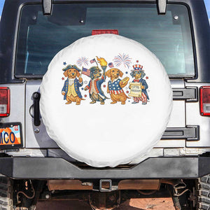 Patriotic Wiener Dog 250th Anniversary Spare Tire Cover Dachshund Lover Gift TS12 No hole White Print Your Wear