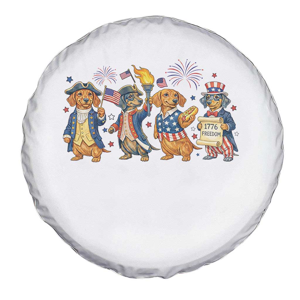 Patriotic Wiener Dog 250th Anniversary Spare Tire Cover Dachshund Lover Gift TS12 Print Your Wear
