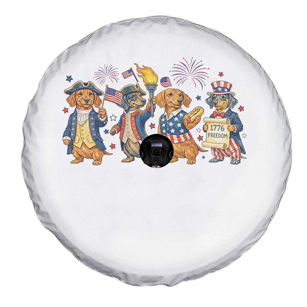 Patriotic Wiener Dog 250th Anniversary Spare Tire Cover Dachshund Lover Gift TS12 Print Your Wear
