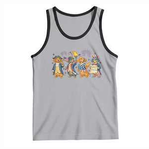 Patriotic Wiener Dog 250th Anniversary Tank Top Dachshund Lover Gift TS12 Athletic Heather Black Print Your Wear