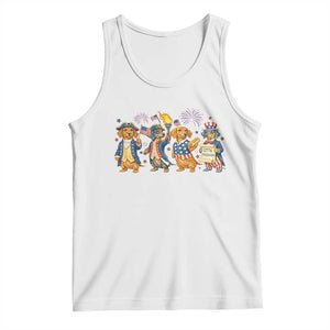 Patriotic Wiener Dog 250th Anniversary Tank Top Dachshund Lover Gift TS12 White Print Your Wear
