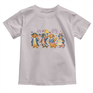 Patriotic Wiener Dog 250th Anniversary Toddler T Shirt Dachshund Lover Gift TS12 Ice Gray Print Your Wear