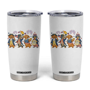 Patriotic Wiener Dog 250th Anniversary Tumbler Cup Dachshund Lover Gift TS12 White Print Your Wear