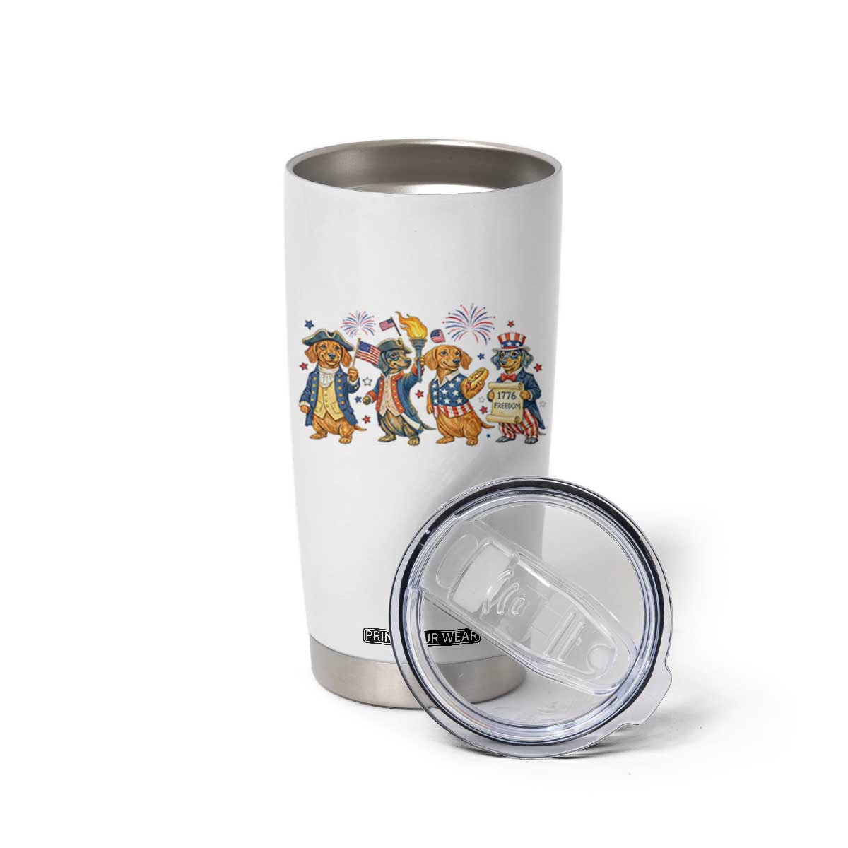 Patriotic Wiener Dog 250th Anniversary Tumbler Cup Dachshund Lover Gift TS12 Print Your Wear