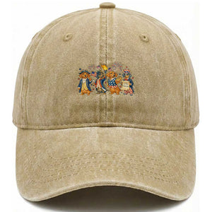 Patriotic Wiener Dog 250th Anniversary Washed Cotton Baseball Cap Dachshund Lover Gift TS12 Washed Cap Universal Fit Khaki Print Your Wear