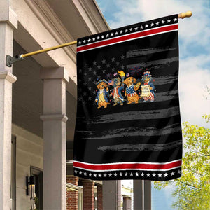 Patriotic Wiener Dog 250th Anniversary Garden Flag Dachshund Lover Gift TS12 Distressed Black Red Print Your Wear