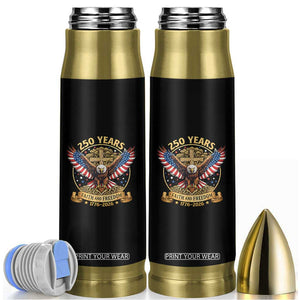 Faith And Freedom 250 Years Bullet Tumbler Patriotic Eagle Cross Gift TS12 Black Print Your Wear